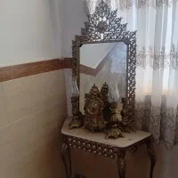 آینه وشمعدان کاملا برنجی