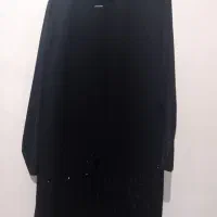 مانتو مشکی جنس کرپ