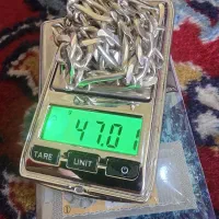 زنجیر نقره فیگارو ۴۷گرم انگشتر فیروزه  ۱۲.۵گرم