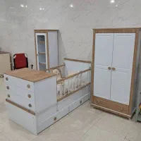 سرویس خواب چوب کودک مواد ضد حساسیت و رنگهای ملایم