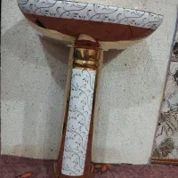 روشویی سرامیکی سفیدطلایی کاملا نو