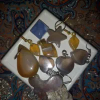 نگین  .ست. ایران . گردنبند همگی سنگ طبیعی عقیق