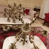 2 عدد لوستر 10 و 6 شاخه برنز قدیمی