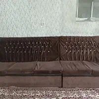 مبل هفت نفره مخمل رنگ قهوه ای