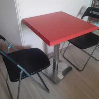 میز پایه استیل و صندلی تاشو