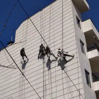 پیچ و رولپلاک نما.شستشوی نما نصب توری مرغی