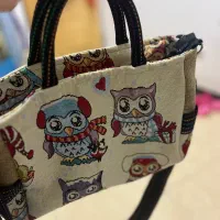 کیف کتان طرح جغد