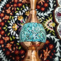گلدان مسی فیروزه ای