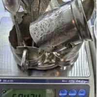 ظرف نقره .سکه نقره. انگشتر