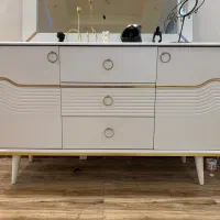 ایینه کنسول   سفید طلایی