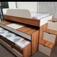 تخت دوطبقه کشویی با میز تحریر