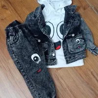 کت شلوار جین بچگانه مناسب سایز۴۵ درحدنو