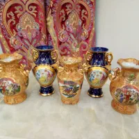 جفت گلدان و سبد چینی قدیمی