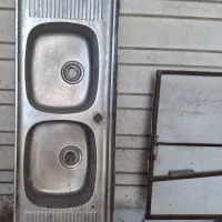 سینک دو قلو دو سینی  و کابینت