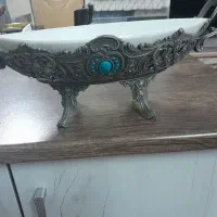 شیرینی وشکلات خوری دو تیکه نگین دار نو