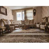 مبل ۹ نفره چوب راش و دو عدد میز عسلی