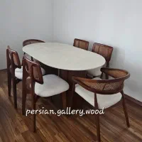 لامرنو میز ناهارخوری حصیری باصندلی غذاخوری کارمنوس