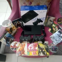 پلی استیشن ۲+ دودسته+بازی+جعبه   ps2