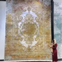 فرش سورمه ای کرم‌ 1200شانه و 1500شانه نخ اکرولیک