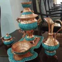 سماور فیروزه اصل نیشابور با سنگ گردشده