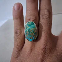 انگشتر نقره فیروزه ناب دست سازه