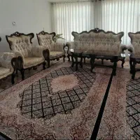 مبلمان ۹ نفره چوب راش سلطنتی و میز غذا خوری ۸ نفره