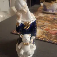 یک جفت مجسمه چینی خارجی و شکلات خوری لمونژ اصل