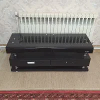 میز تلویزیون مشکی و دو عدد کنسول کناری با روکش چرم