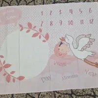 پارچه ماهگرد طرح لک لک و بچه