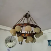 لوستر ۱۵ شاخه چوبی