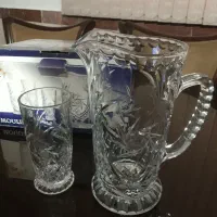 پارچ لیوان کریستال خورشیدی اصل ژاپن