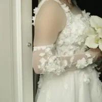 لباس عروس اروپایی گل برجسته/ مزون دوز