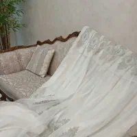 پرده حریر گلدار
