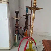 قلیان تنه برنجی و تنه چوب