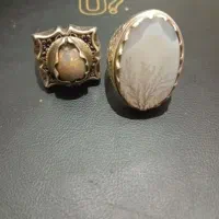 دو عدد انگشتر مردانه اوپال شجر دست‌ساز خاص