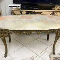 میز جلو مبلی ۱۱۰ سانت برنز برنزی آنتیک
