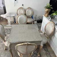میز و صندلی ۴ نفره از چوب گردو