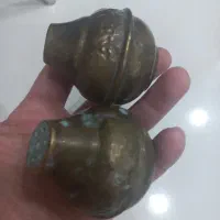 جفت نمکدان برنجی قدیمی آنتیک