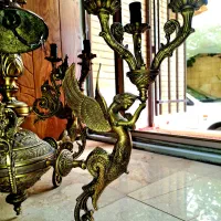 لوستر برنزی فرشته عتیقه ۱۲ شعله
