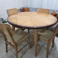 ناهارخوری ۴ نفره چوبی + صندلی کانتر و مبل اشانتیون
