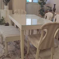 ست مبلمان استیل ۹ نفره و میز ناهار خوری ۶ نفره
