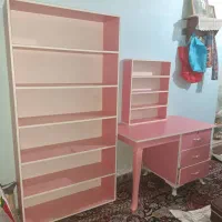 میز به همراه دو قفسه تمام چوب