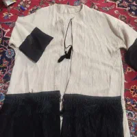 مانتو کرم مشکی