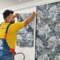 نصب کاغذ کفپوش اقتصادی  قرنیز  پوستر ماربل