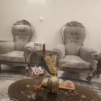 مبل استیل۷نفره جلو مبلی دوعددعسلی ناهارخوری۶نفره