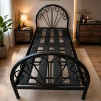 تخت خواب فلزی فرفورژه بهمراه کفی