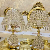 یک جفت آباژور رومیزی طلایی