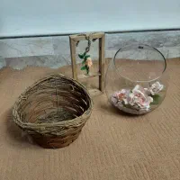 باکس گل و گلدان شیشه‌ای