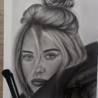 طراحی چهره سیاه قلم