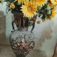 گلدان طرح دار سفالی